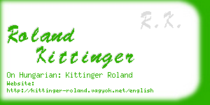 roland kittinger business card